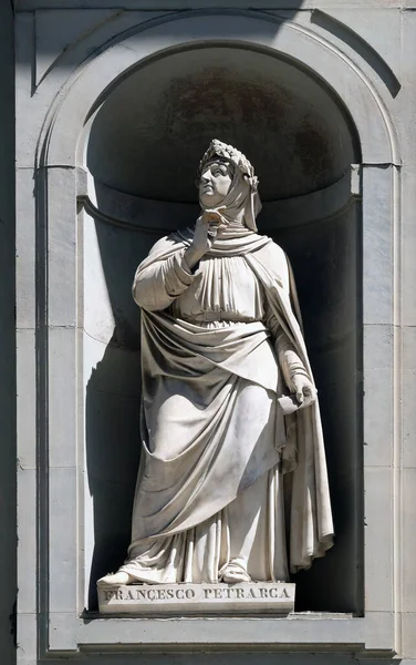 Francesco Petrarca Niches Van Uffizi Colonnade Florence Italië — Stockfoto