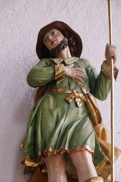 Staty Saint Saint Lawrence Kyrka Kleinostheim Tyskland — Stockfoto