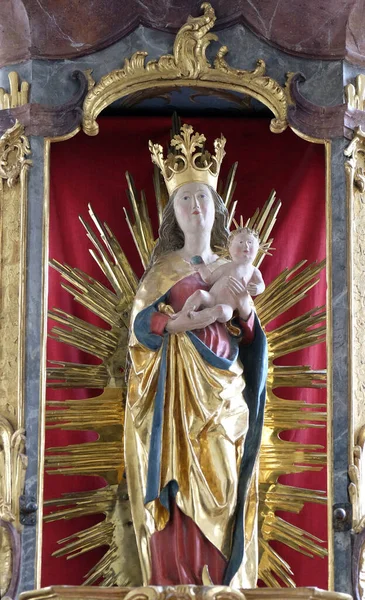Jungfrau Maria Mit Jesuskind Altar Der Klosterkirche Johannes Ursberg Deutschland — Stockfoto