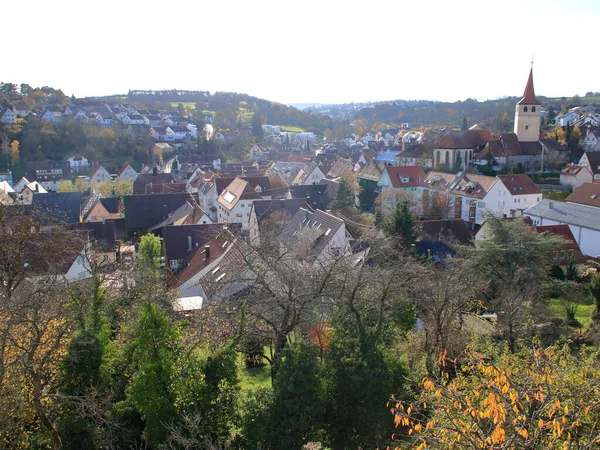 Vista Sobre Cty Weissach Distrito Boeblingen — Foto de Stock