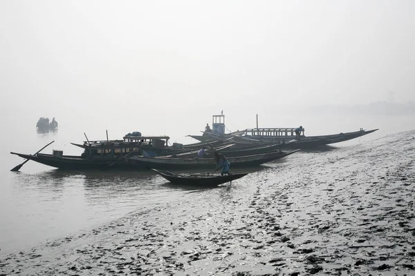 Misty Ochtend Heiligste Rivieren India Ganges Delta Sundarbans West Bengalen — Stockfoto