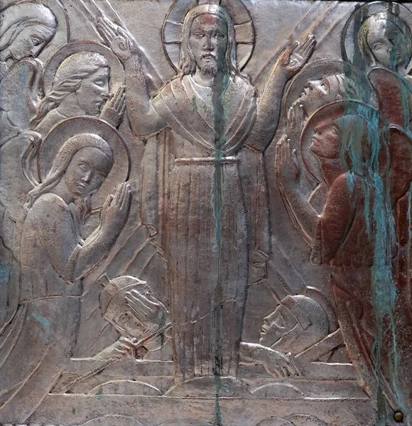 Jézus Feltámadása Jézus Szent Szívének Oltára Zágrábi Szent Blaise Templomban — Stock Fotó