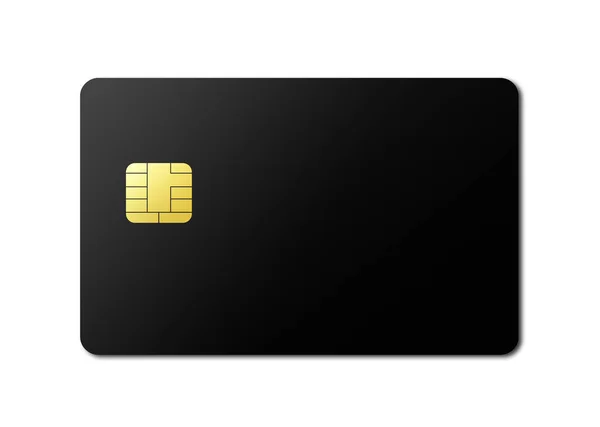 Zwarte Credit Card Template Geïsoleerd Een Witte Achtergrond Illustratie — Stockfoto