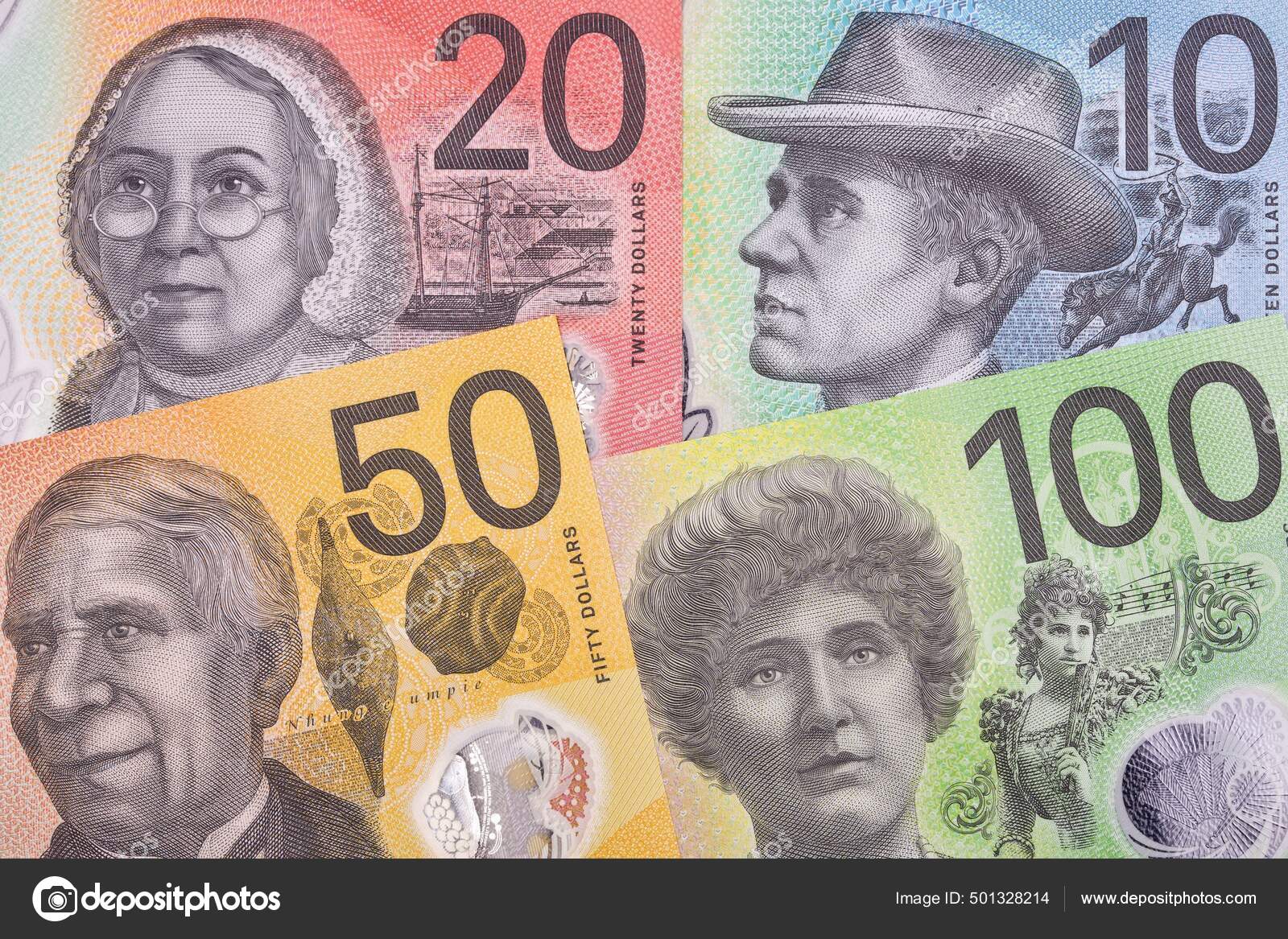 背景为新系列钞票的澳元—— 库存社论照片© PantherMediaSeller #501328214