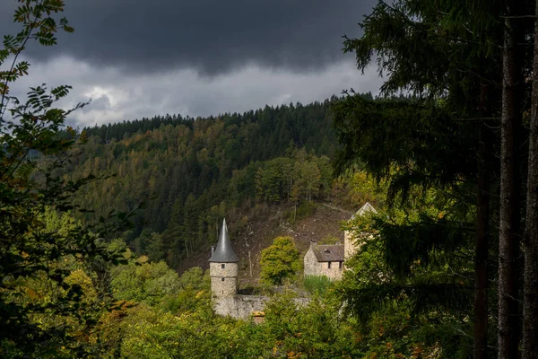 Castelo Reinhardstein Aldeia Bélgica Chamada Robertsville Outono — Fotografia de Stock