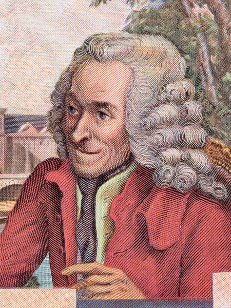 Francois Voltaire Ένα Πορτρέτο Από Παλιά Γαλλικά Χρήματα — Φωτογραφία Αρχείου