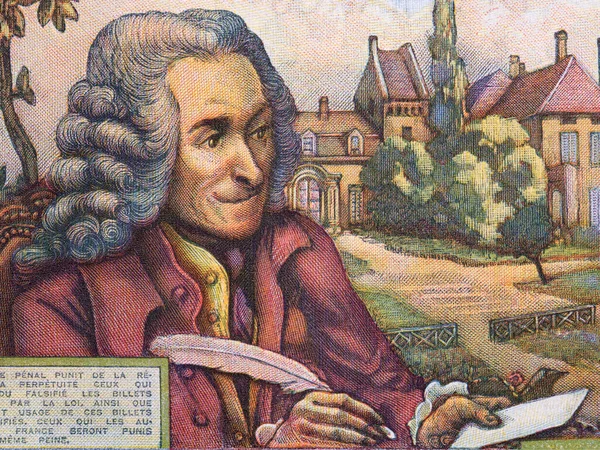 François Voltaire Retrato Velho Dinheiro Francês — Fotografia de Stock