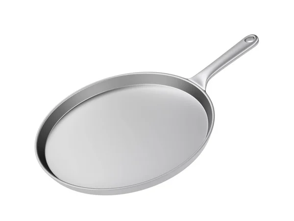 Stainless Steel Frying Pan Isolated White Background — Stock Photo, Image
