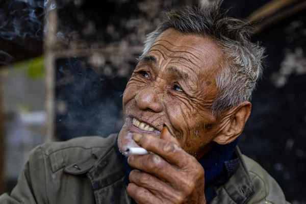 Retrato Hombre Mayor Con Barba Bigote — Foto de Stock