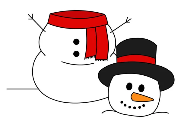 Muñeco Nieve Con Sombrero Navidad Santa Claus —  Fotos de Stock
