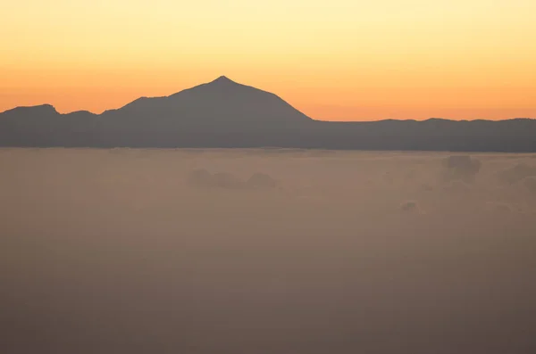 Ilha Tenerife Teide Pico Pôr Sol Gran Canaria Ilhas Canárias — Fotografia de Stock