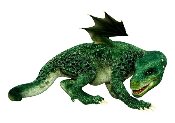 Green Dinosaur Isolated White Background — Stock Photo, Image