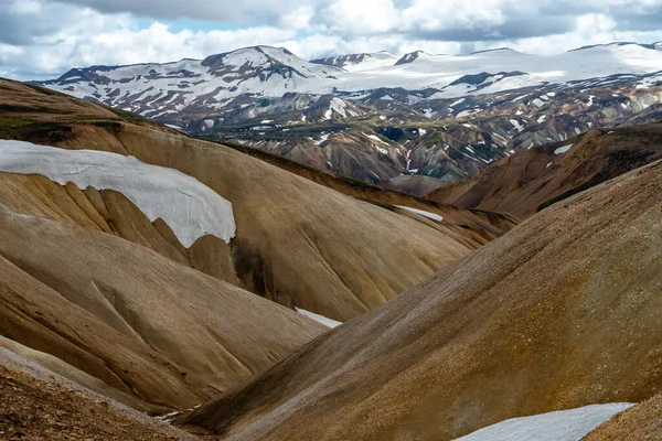 Вулканічні Гори Ландманналаугар Природному Заповіднику Фьяллабак Ісландія — стокове фото