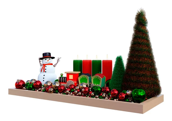 Weihnachtsbaum Mit Geschenken Und Geschenkboxen Auf Weißem Hintergrund — Stockfoto