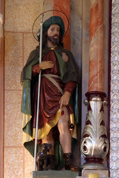 Roch Statue Auf Dem Altar Des Heiligen Josef Der Kirche — Stockfoto