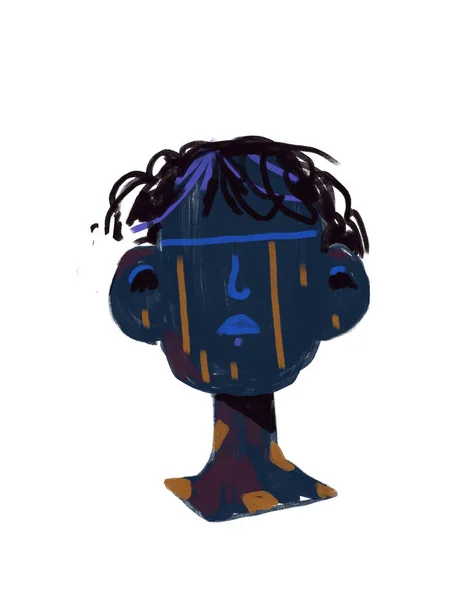 아프리카 회화에 낙서에는 마크가 추상적 조각적 표현을 Expressionism Basquiat 스타일 — 스톡 사진