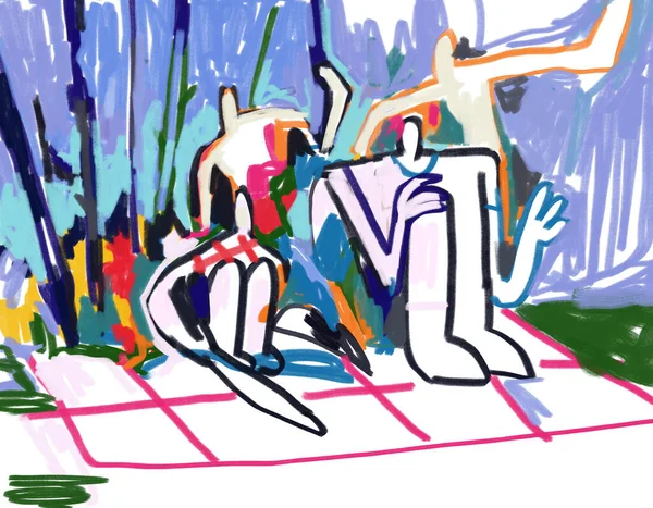 Народний Пікнік Своєю Природою Експресіонізм Абстрактне Мистецтво Фаувізм Рауль Даффі — стокове фото