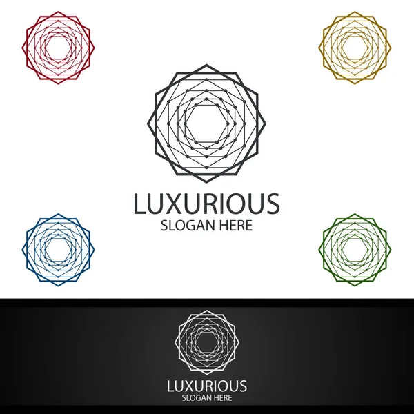 Logo Royal Luxueux Diamant Pour Bijoux Mariage Hôtel Design Mode — Photo