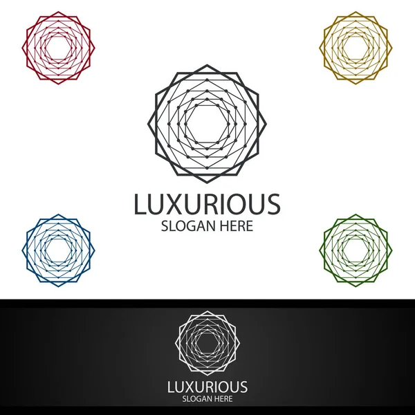 Logotipo Real Lujo Diamantes Para Joyería Boda Hotel Diseño Moda — Foto de Stock