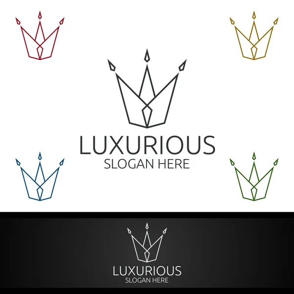 Logo Royal Luxueux Pour Bijoux Mariage Hôtel Design Mode — Photo