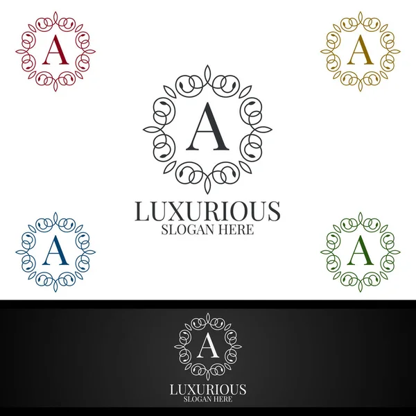 Logotipo Real Luxo Para Jóias Casamento Hotel Design Moda — Fotografia de Stock