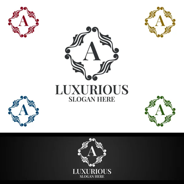 Luksusowe Logo Królewskie Biżuterię Ślub Hotel Lub Projekt Mody — Zdjęcie stockowe