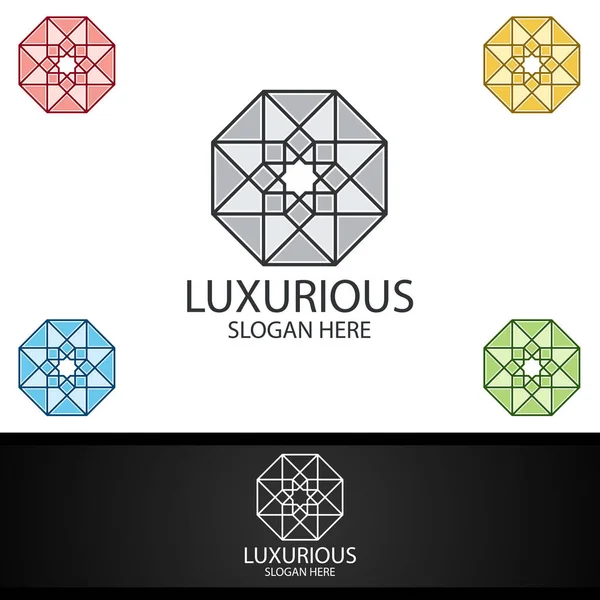 Modern Luxueus Royal Logo Voor Sieraden Bruiloft Hotel Fashion Design — Stockfoto