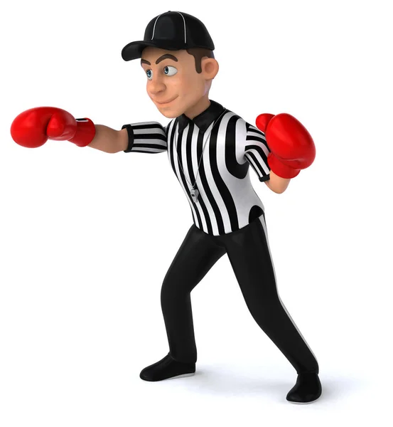 Divertimento Illustrazione Arbitro Americano Boxe — Foto Stock