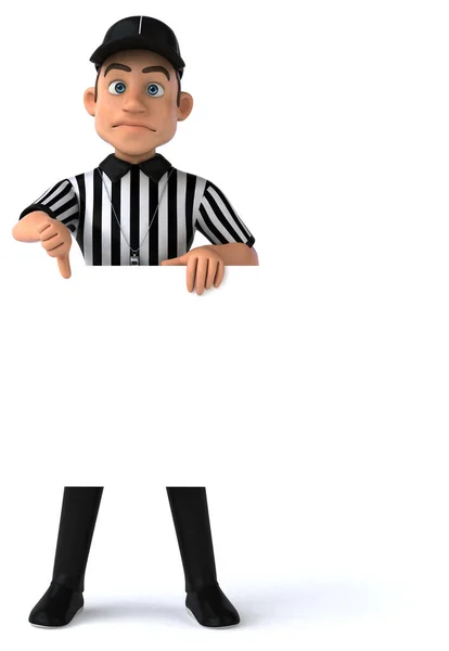 Divertente Illustrazione Arbitro Americano Con Uno Smartphone — Foto Stock