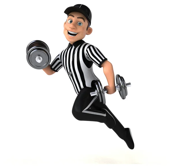Fun Cartoon Referee Isolated White — Stock Photo, Image