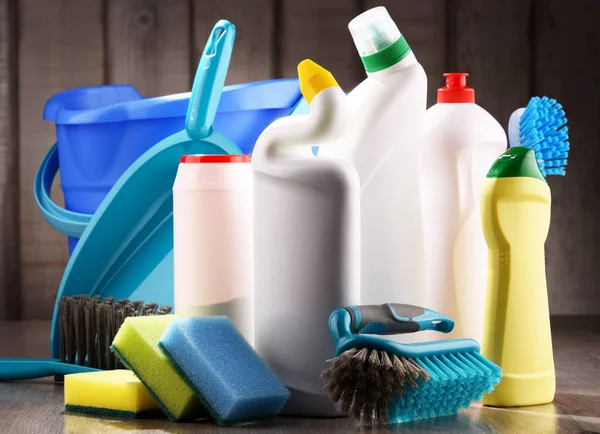 Variedad Botellas Detergente Productos Limpieza Química —  Fotos de Stock