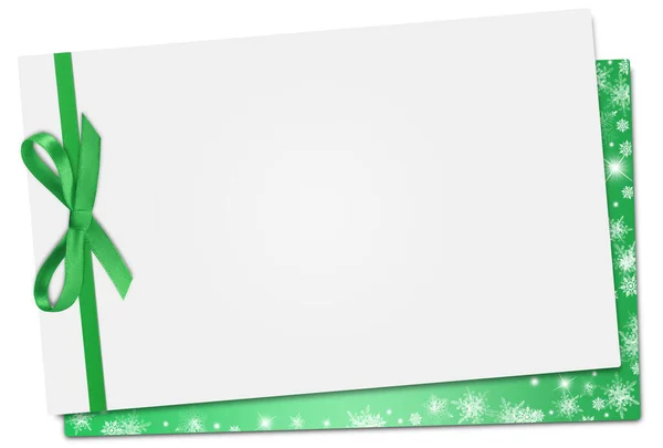 Green Ribbon Bow White Background — Stock Photo, Image