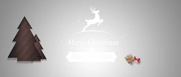 크리스마스 트리에 사슴이 — 스톡 사진