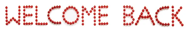 Red Christmas Ball Ornament Building English Word Bem Vindo Volta — Fotografia de Stock