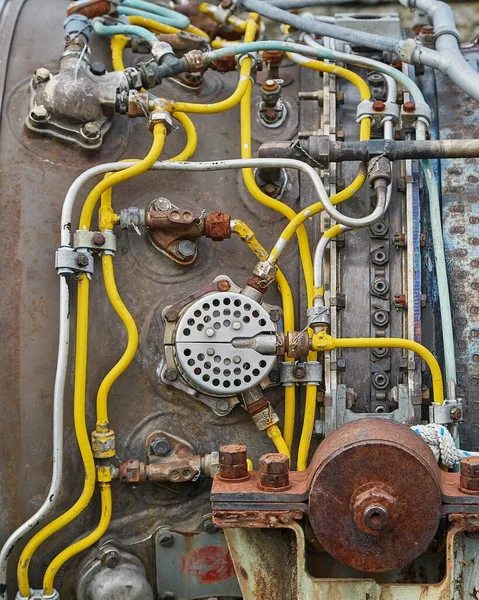 Двигатель Старого Автомобиля Крупный План — стоковое фото
