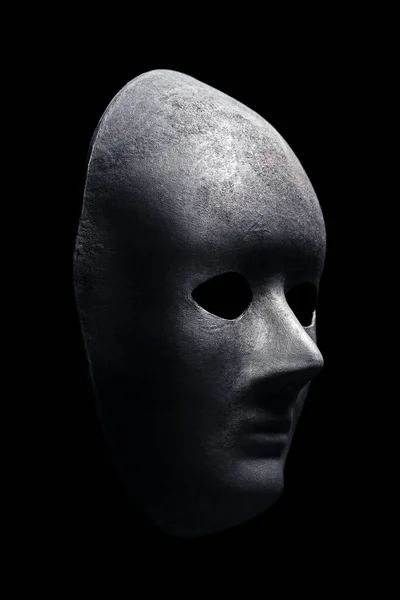Foto Blanco Negro Hombre Con Una Máscara —  Fotos de Stock