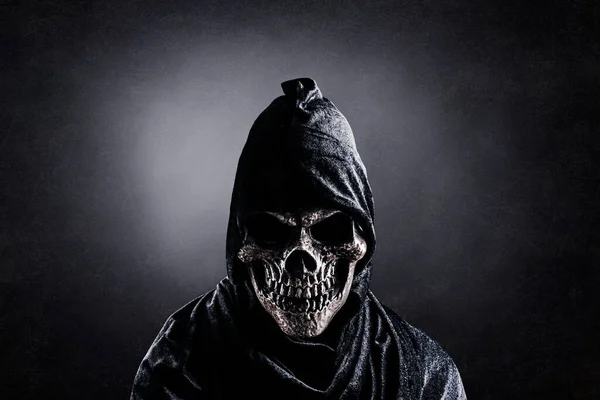 Calavera Aterradora Con Fondo Negro — Foto de Stock