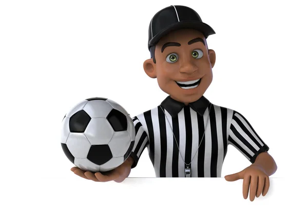 Leuke Cartoon Football Speler Geïsoleerd Wit — Stockfoto