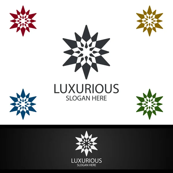 Diamond Luxurious Royal Logo Jewelry Wedding Hotel Fashion Design — Stock Photo, Image