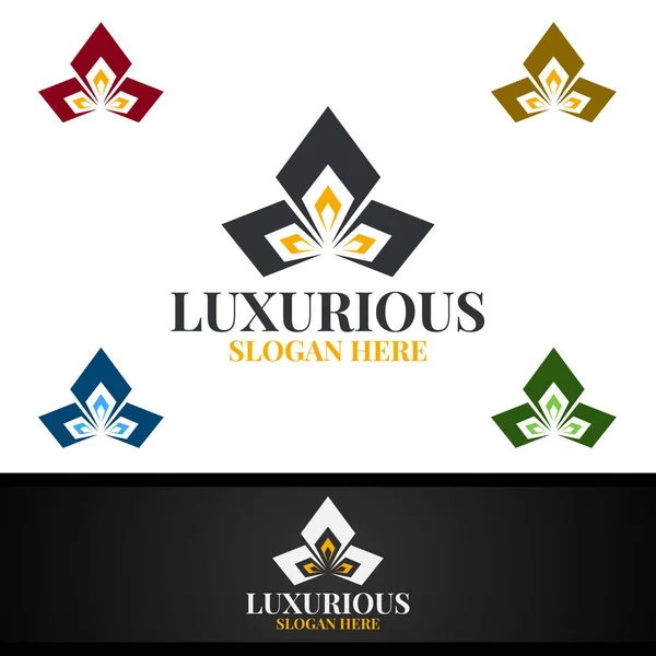 Diamond Luxurious Royal Logo Jewelry Wedding Hotel Fashion Design — Stock Photo, Image