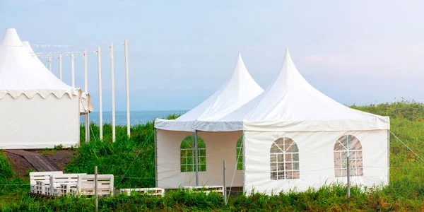 Pasifik Kıyısındaki Glamping Rusya Ekolojik Olarak Temiz Bir Yer Kamçatka — Stok fotoğraf