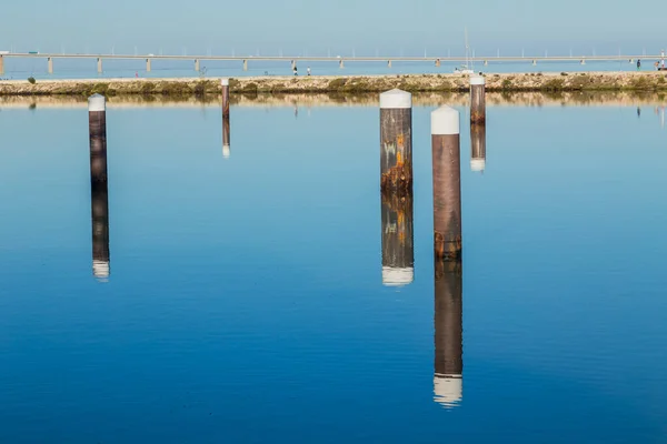 Walkway Θέα Στη Γέφυρα Vasco Gama Στον Ποταμό Tejo Λισαβόνα — Φωτογραφία Αρχείου