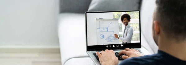 Virtuele Online Training Vergadering Tutorial Webinar Video — Stockfoto