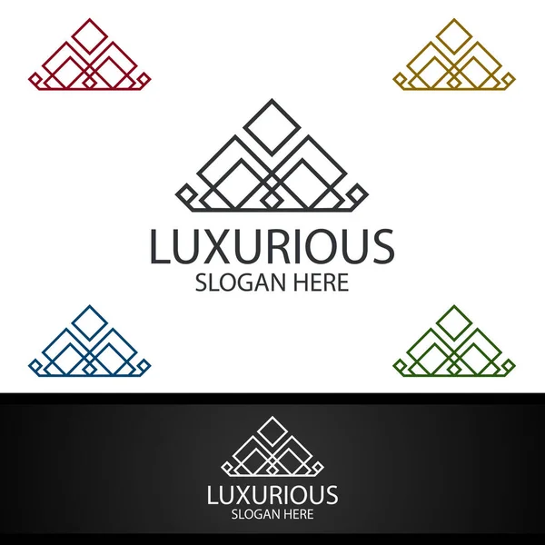 Korona Luxurious Royal Logo Biżuteria Ślub Hotel Lub Fashion Design — Zdjęcie stockowe