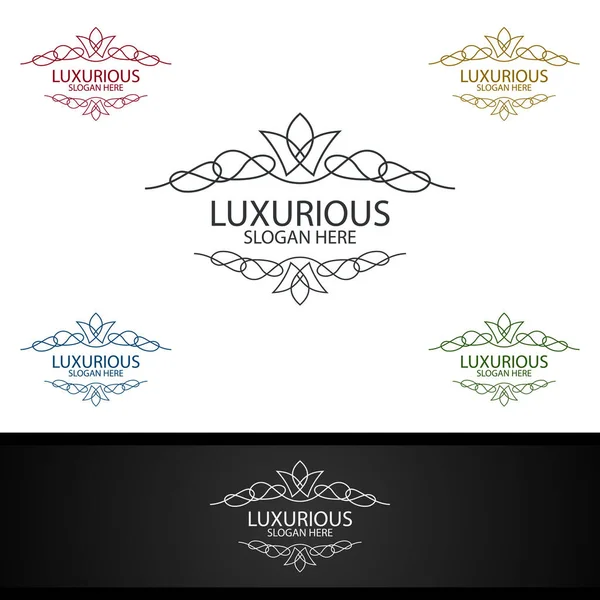 Kroon Luxe Royal Logo Voor Sieraden Bruiloft Hotel Fashion Design — Stockfoto