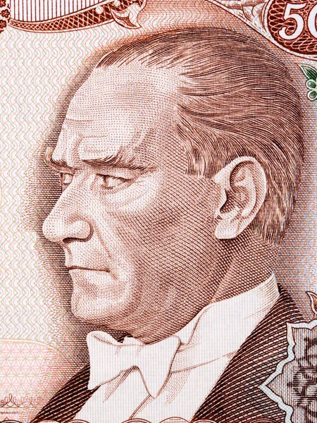 Mustafa Kemal Ataturk Retrato Dinheiro Turco Lira — Fotografia de Stock