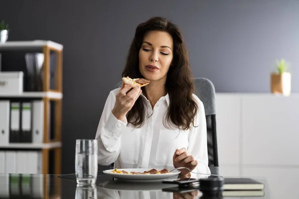 stock image Virtual Office Lunch Break Using Online Video Conference