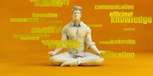 Concept Yoga Word Background Yellow Wall — Stock Photo, Image