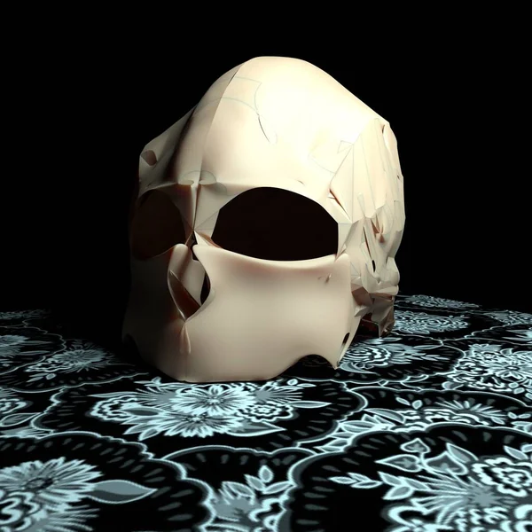 Human Skull Black White Tissue Rendering — Stock Photo, Image