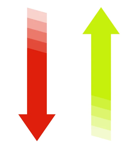 Rode Groene Pijlen Met Gradiënt Kleuren Die Een Naar Beneden — Stockfoto